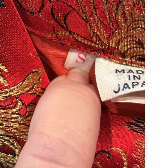 Vintage Red Satin Jacket and Dress - Size Small - Picture 5 of 6